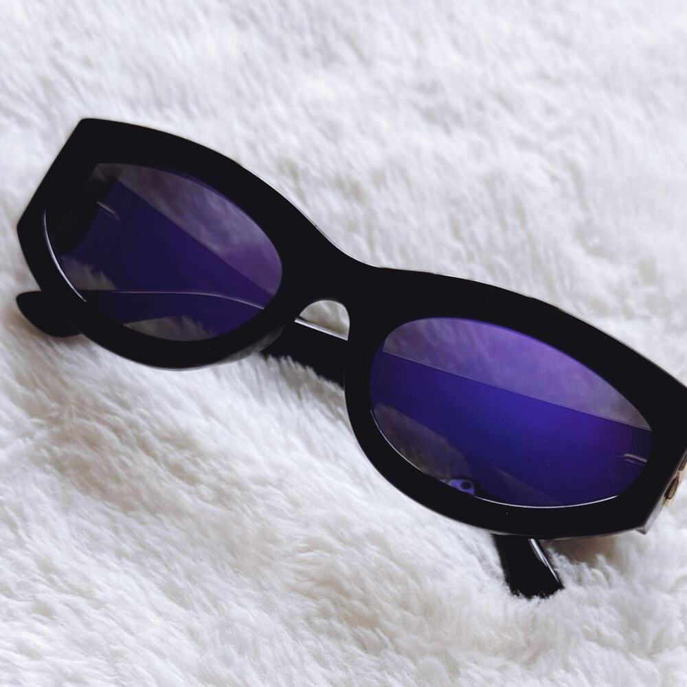 Francis Mirrored Purple with Black Rim Sunglasses